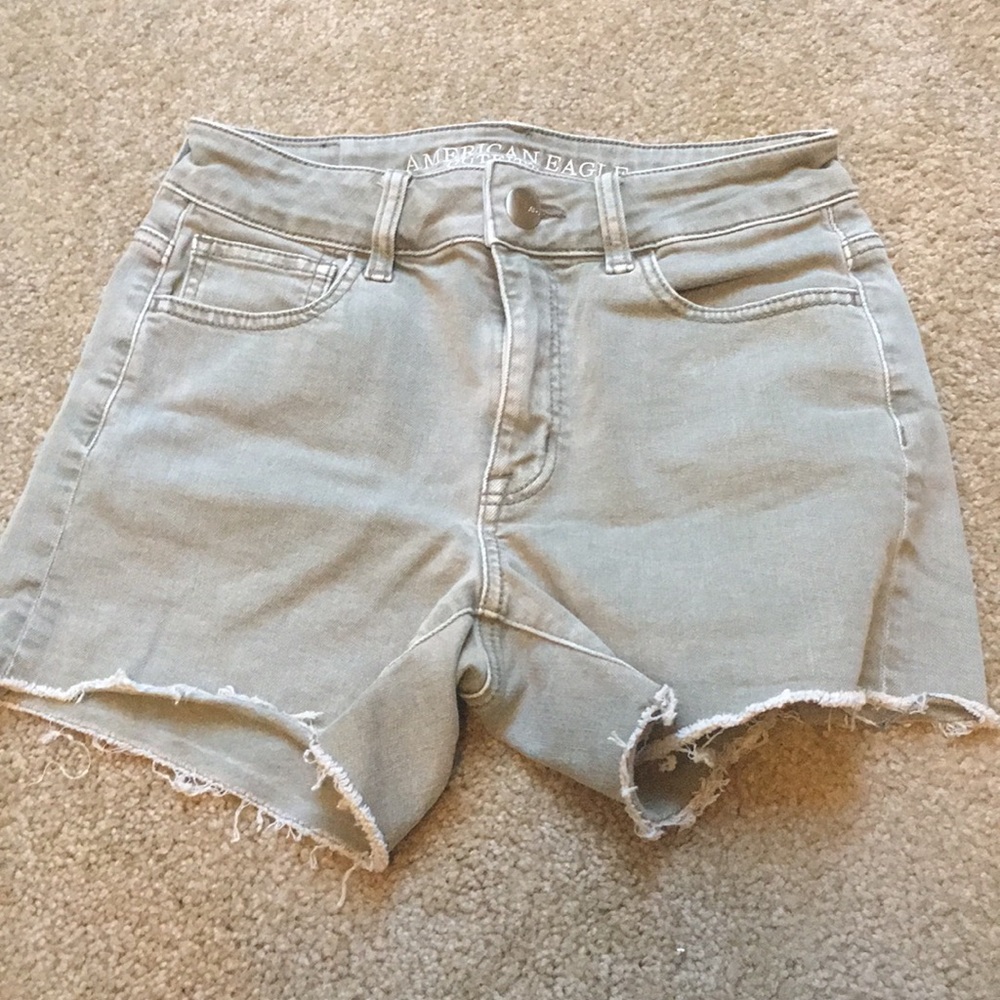American Eagle Olive Green Hi-Rise Shortie (Size 2)